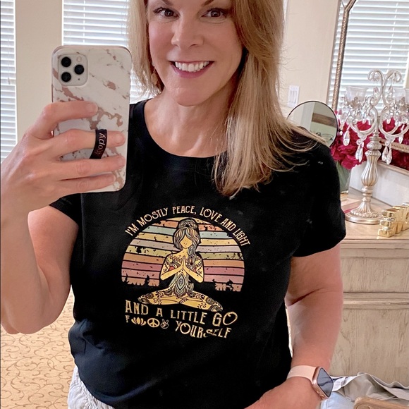 Graphic Short Sleeve Tee Peace, Love, Light, #%!* - Picture 2 of 7